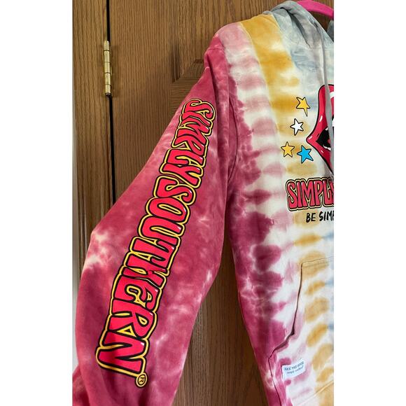 Simply Southern Tie-Dye Size Small Hoodie PTP 21” “Be Simple Live Better” - Picture 4 of 8